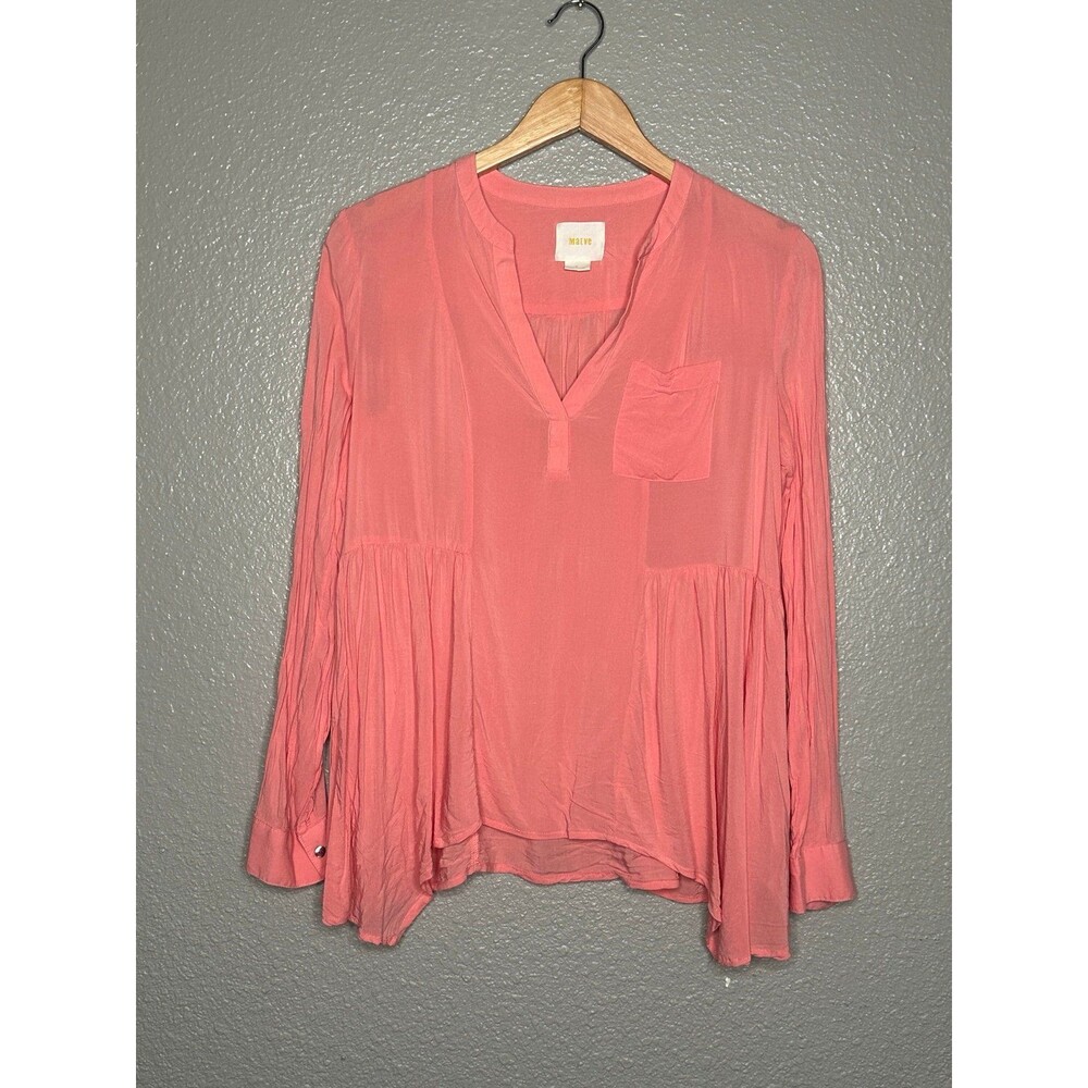 Anthropologie Maeve Laiken Henley Peplum Blouse 2